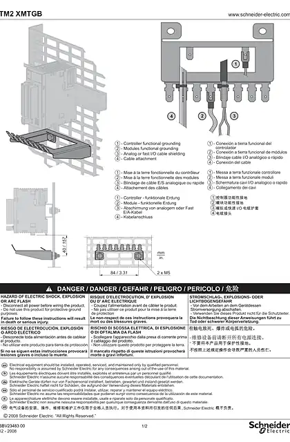schneider施耐德TM2XMTGB Grounding Bar_ Instruction Sheet